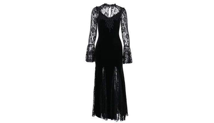 black velvet long dress / LG1177