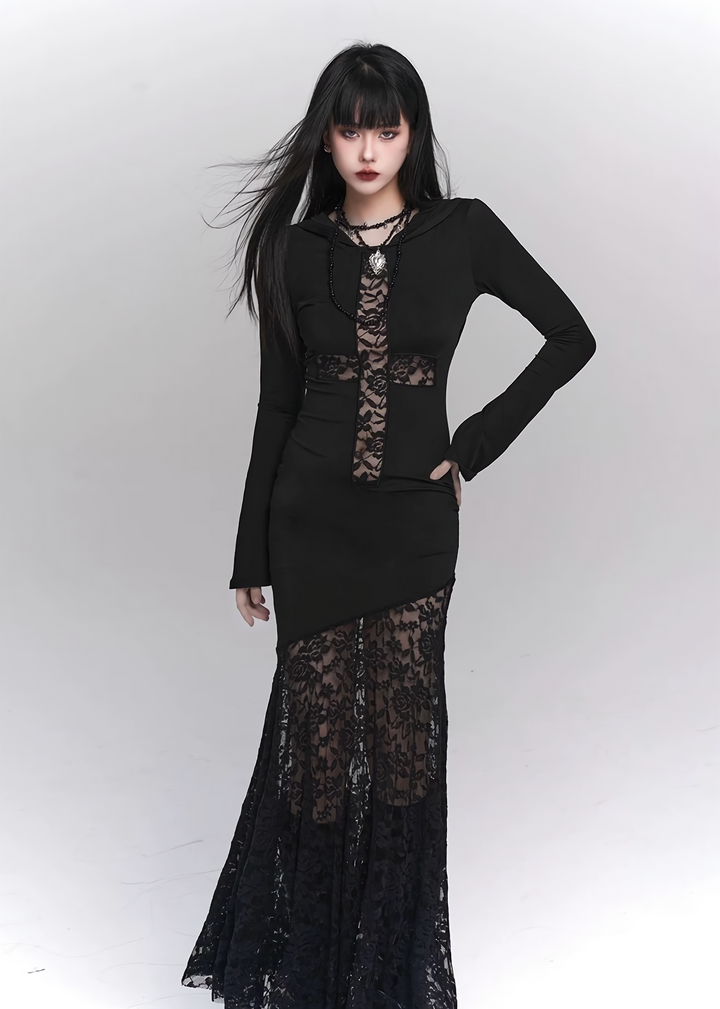 【당일 배송】 hooded long dress / LG1141 