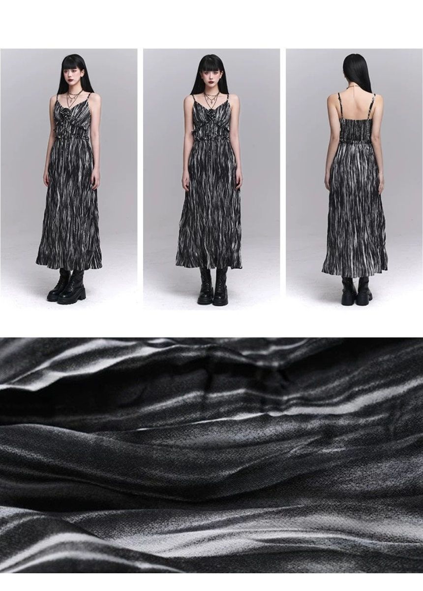 smoke striped dress / LG1229