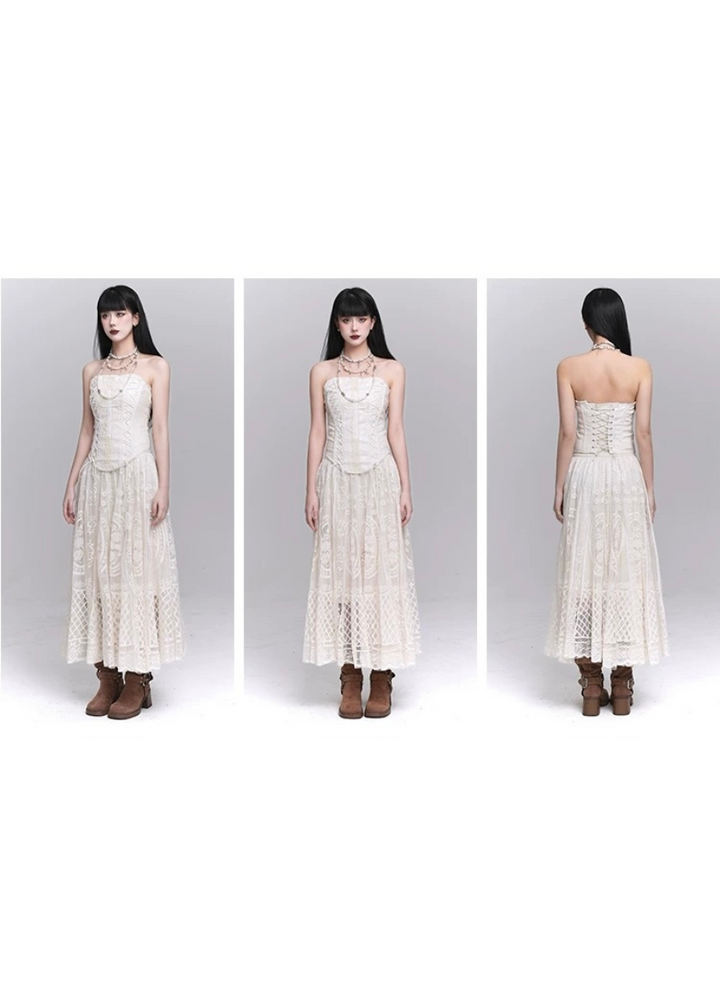 corset top &amp;amp; lace flare skirt / LG1236