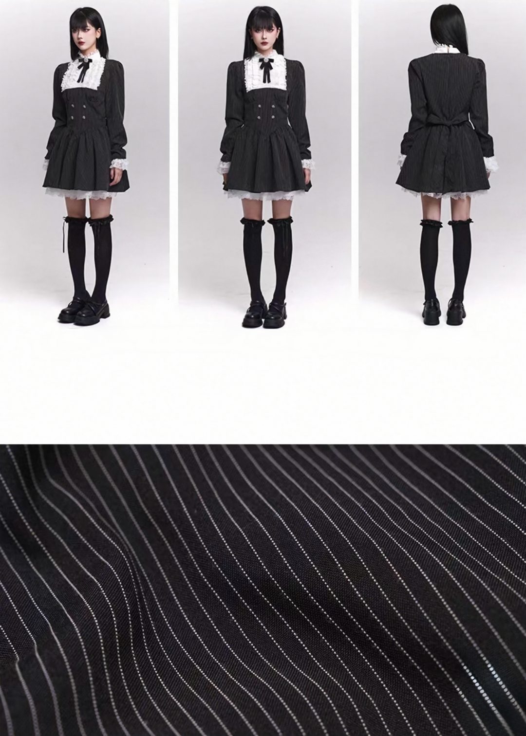 PINSTRIPE FRILL MINI ONE-PIECE / LG1450