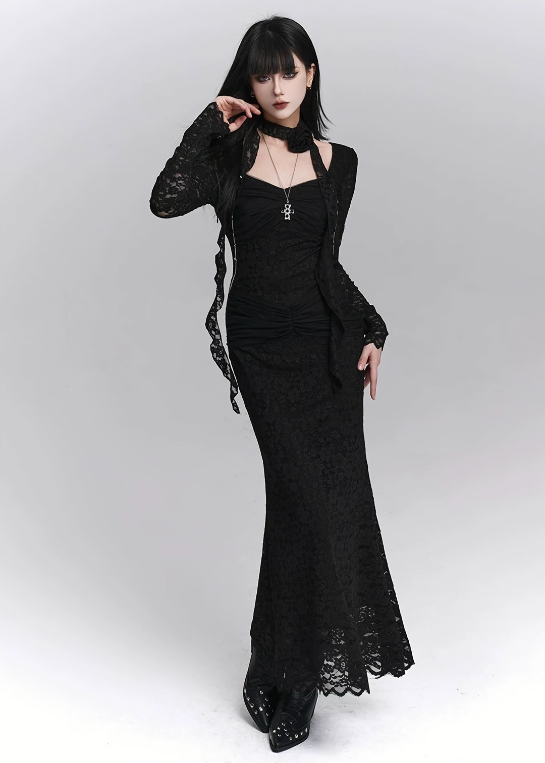 DARK BLOOM LACE DRESS /  LG1398_e4r