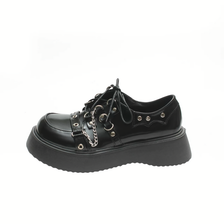 side chain rivet strap shoes / v1123