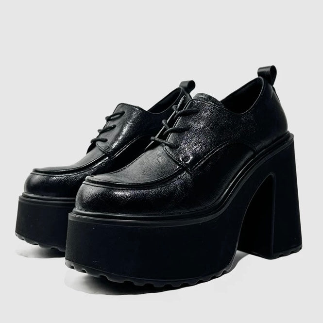 LACE-UP PLATFORM HEEL SHOES / V1164