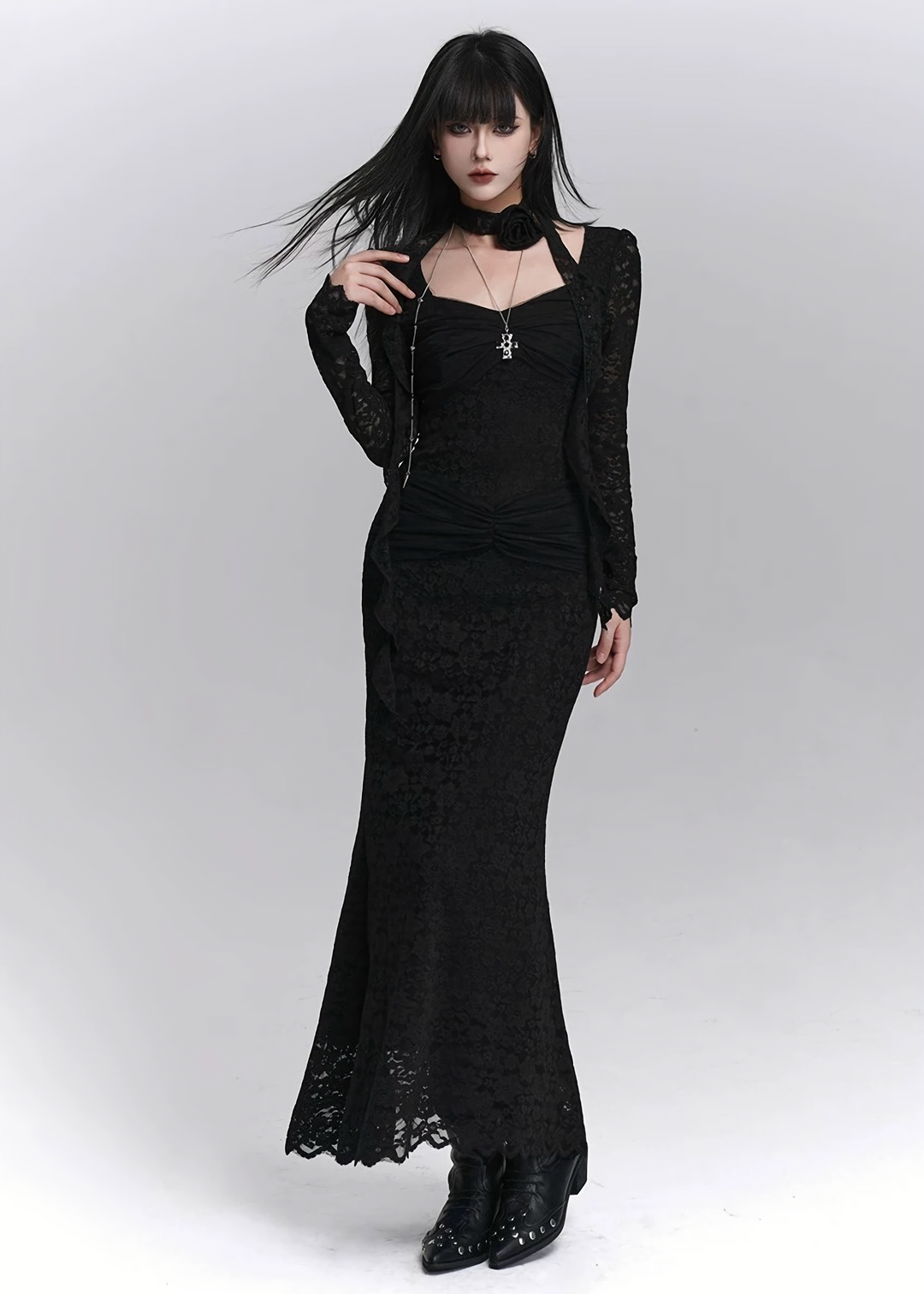 DARK BLOOM LACE DRESS /  LG1398_e4r