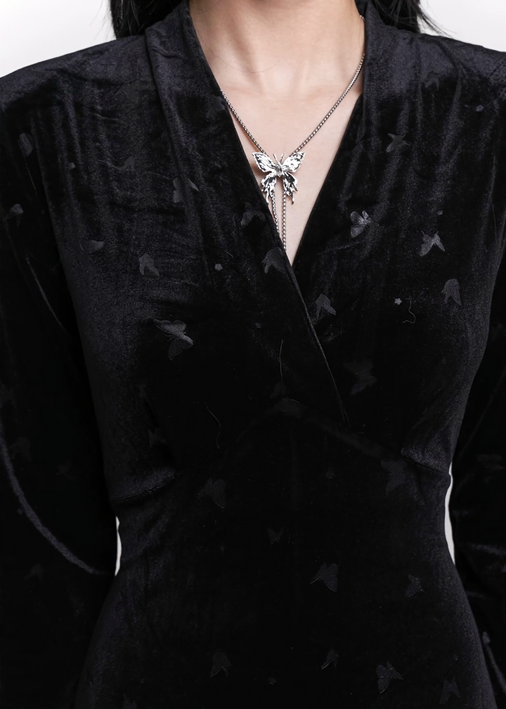 NOIR VEIL LONG DRESS / LG1463