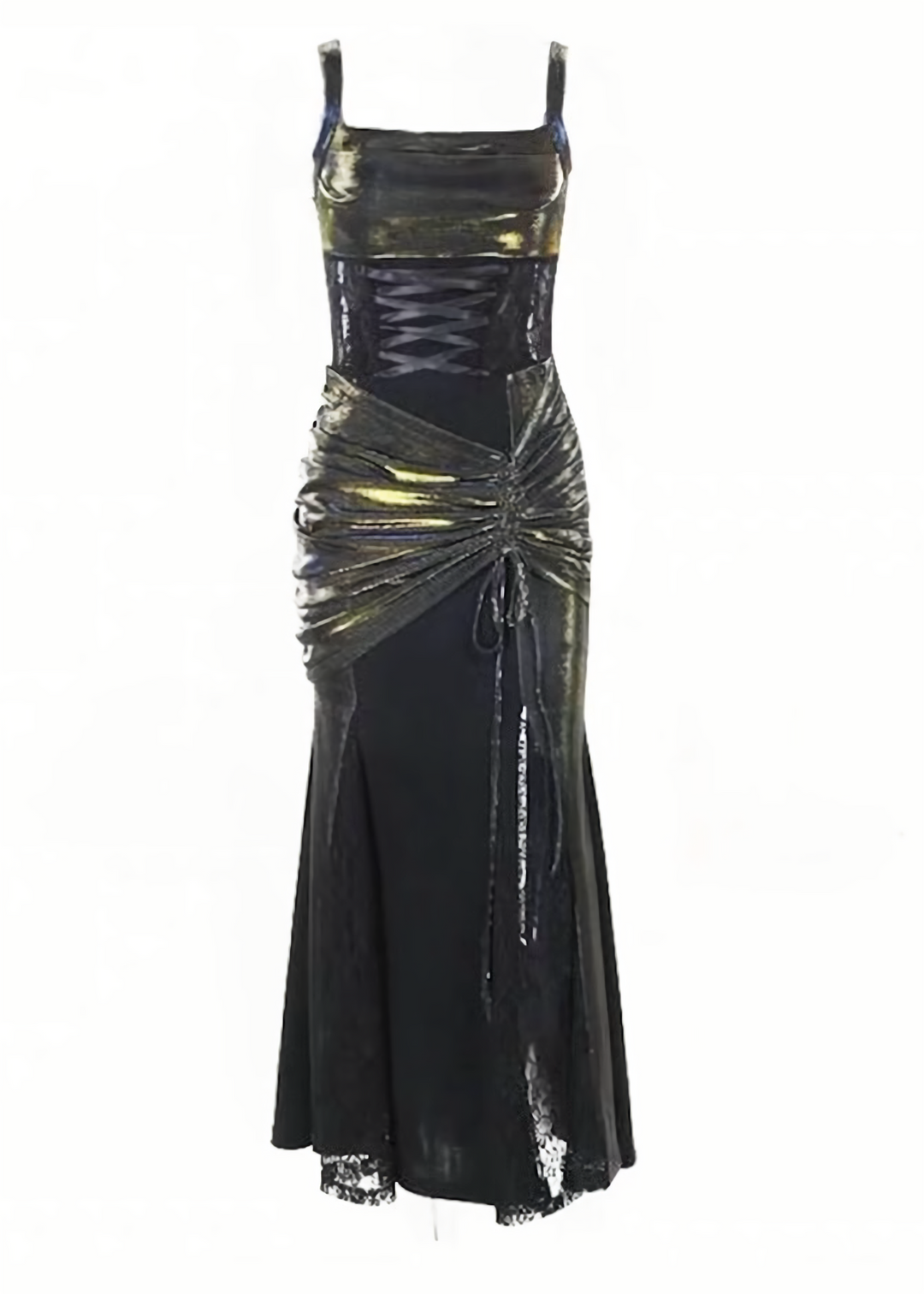 IRIDESCENT LACE-UP LONG DRESS SET / LG1705