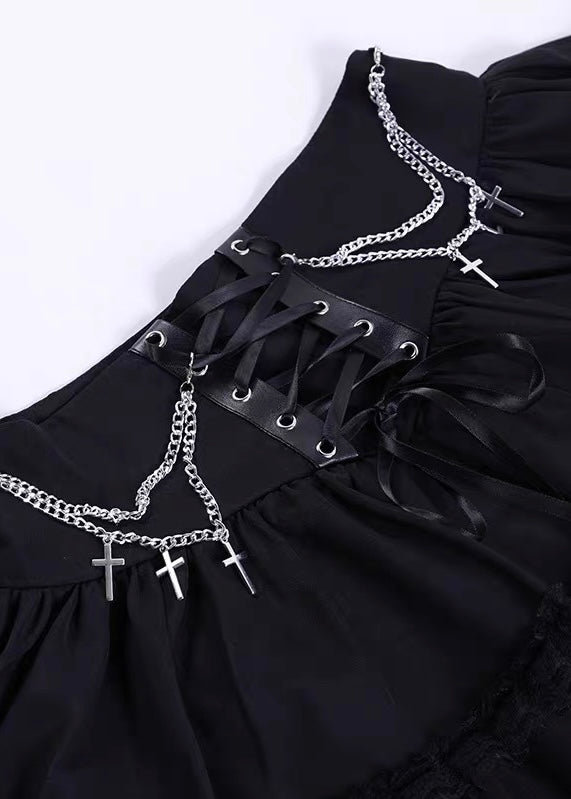 GOTHIC FRILL LAYERED SKIRT / LG1569