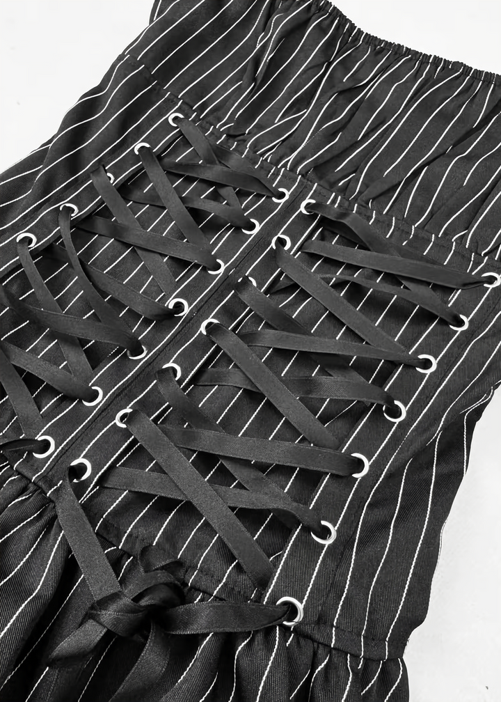 PINSTRIPE CORSET MINI DRESS / LG1575