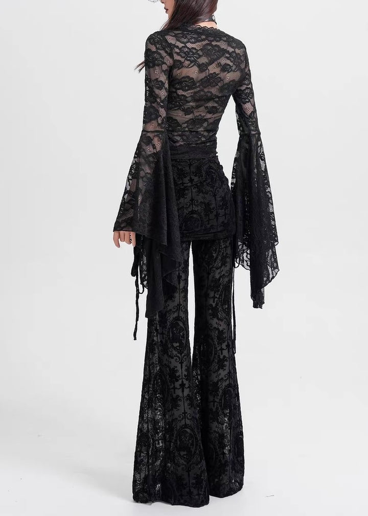 GOTHIC LACE FLARE SLEEVE TOP / LG1570