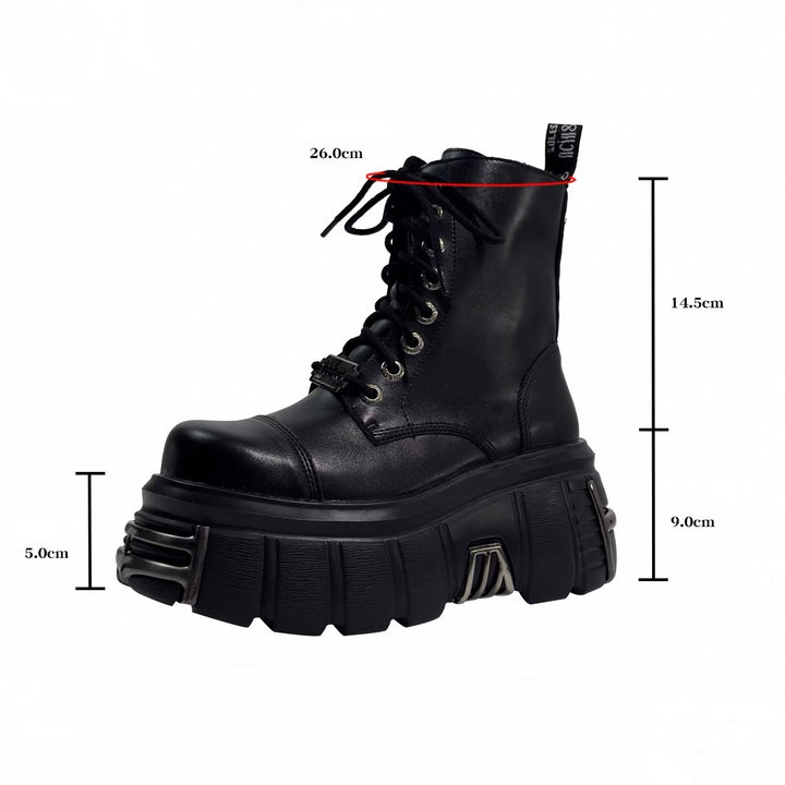 METAL SOLE PLATFORM BOOTS / V1167