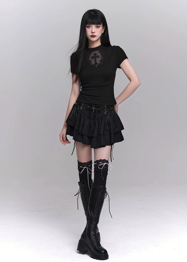 CROSS TURTLENECK SLIM FIT TOPS / LG1265_E4R