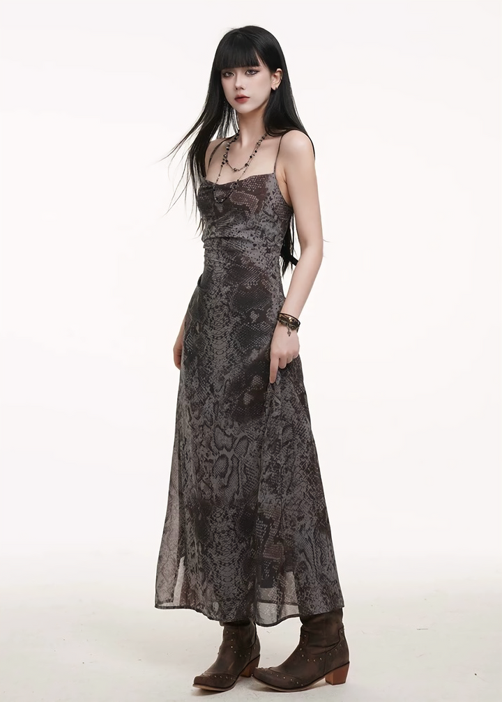 Snake print camisole dress / lg1253 