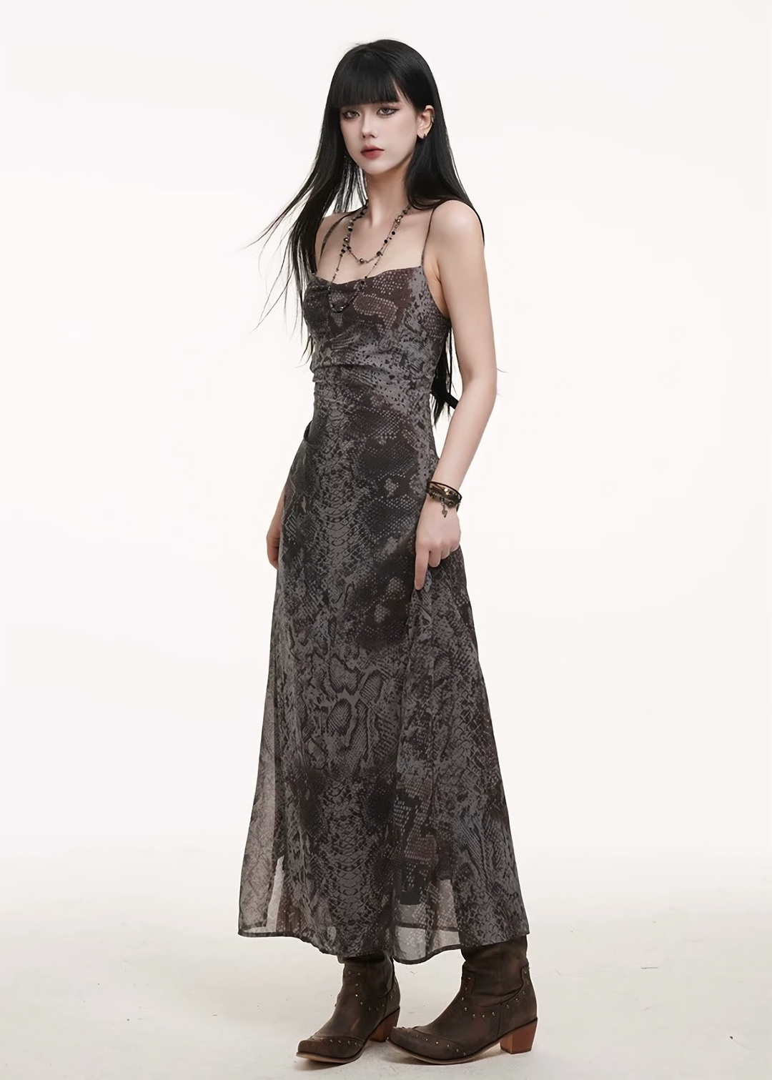 Snake print camisole dress / lg1253