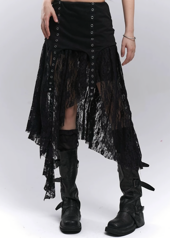 Asymmetrical lace skirt / LG1281