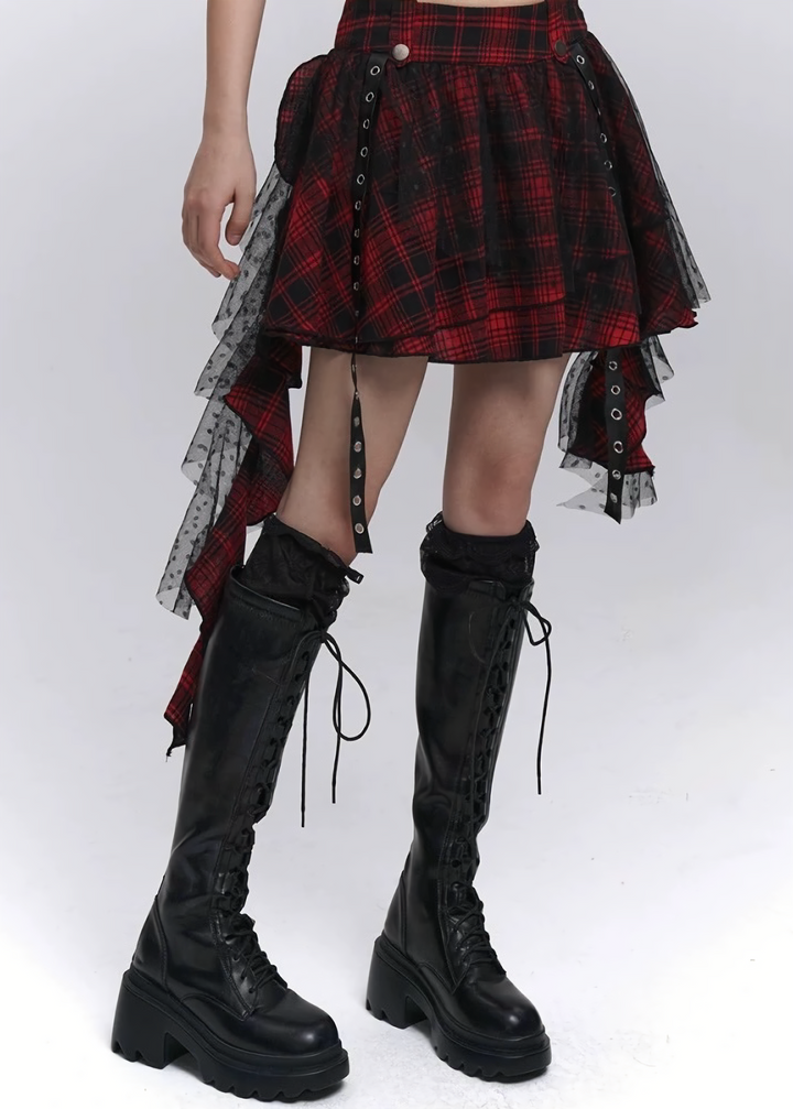 Asymmetrical Gothic Layered Skirt / LG1288
