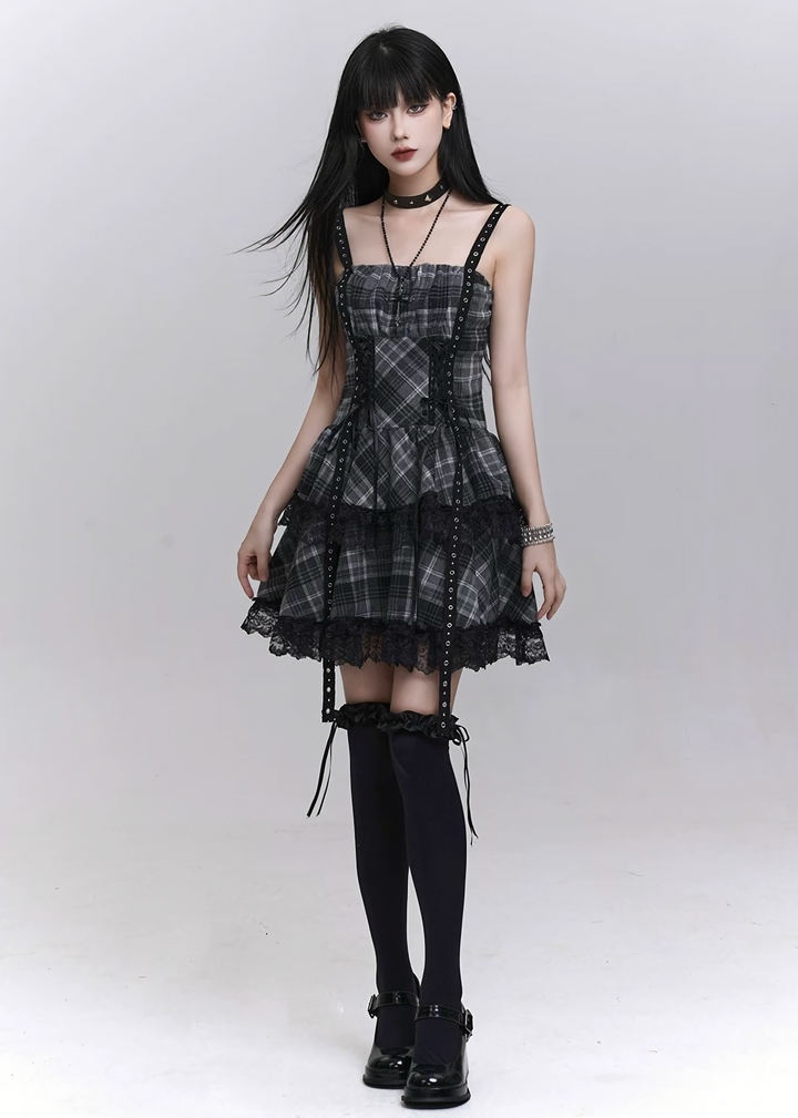 Classical Gothic Lace Mini Dress / LG1302