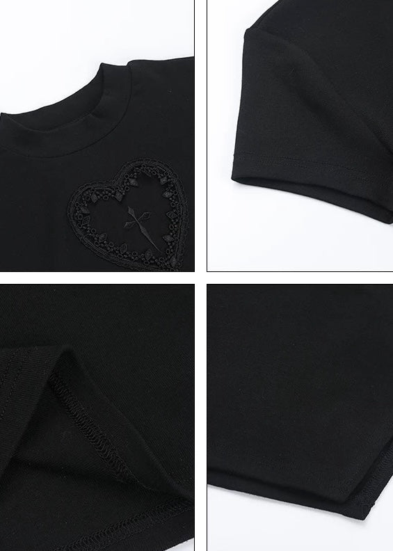 HEART CUT CROSS TOP / LG1555