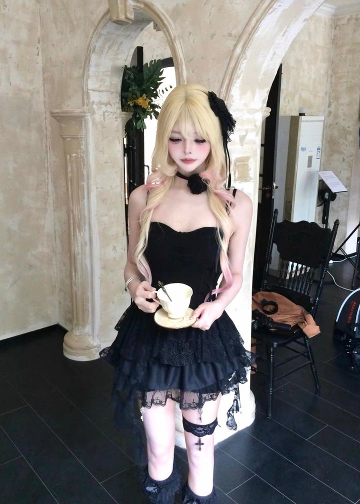 GOTHIC LACE RIBBON BUSTIER TOP / LG1677