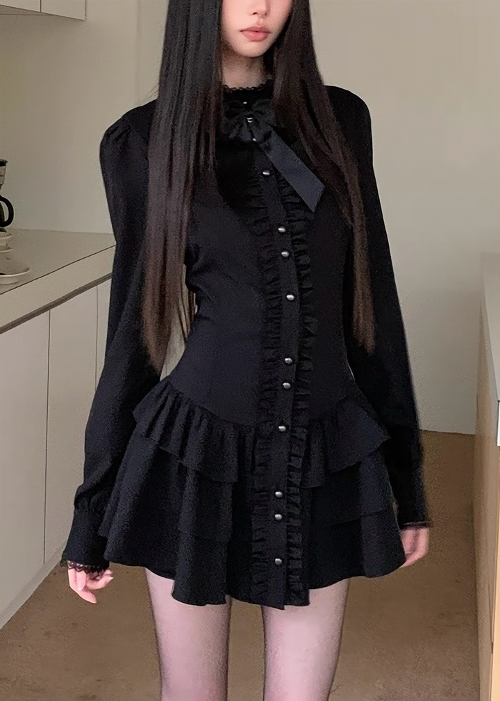 SILENT RUFFLE TIERED DRESS / LG1496
