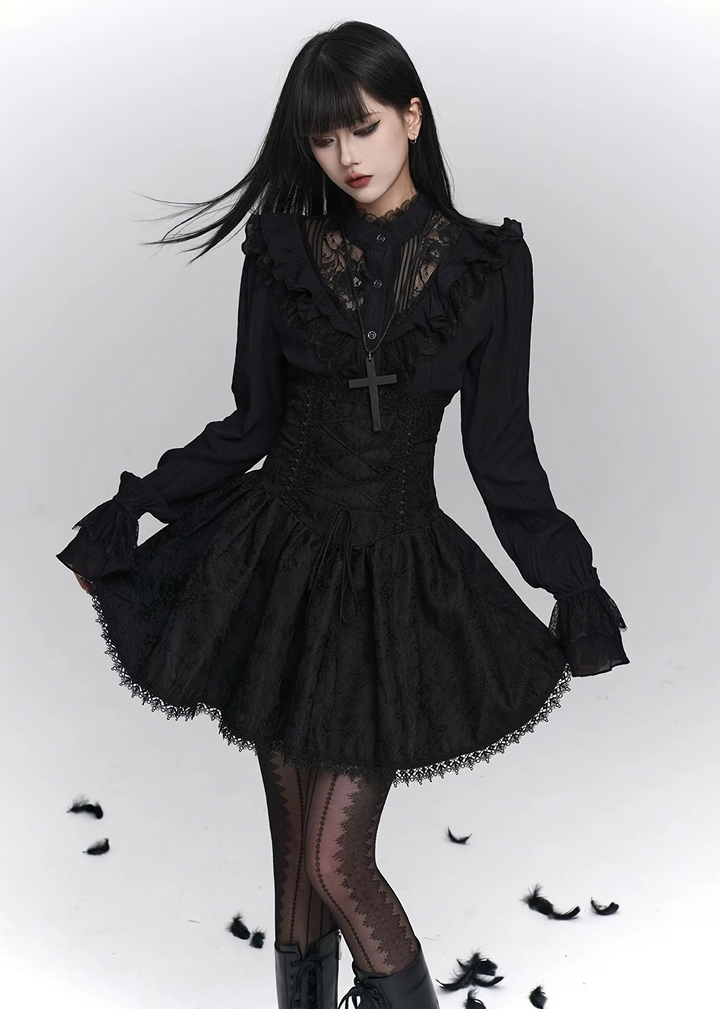 GOTHIC CORSET MINI SKIRT SET