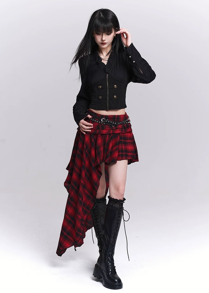 Frill Collar Corset Short Top / LG1514