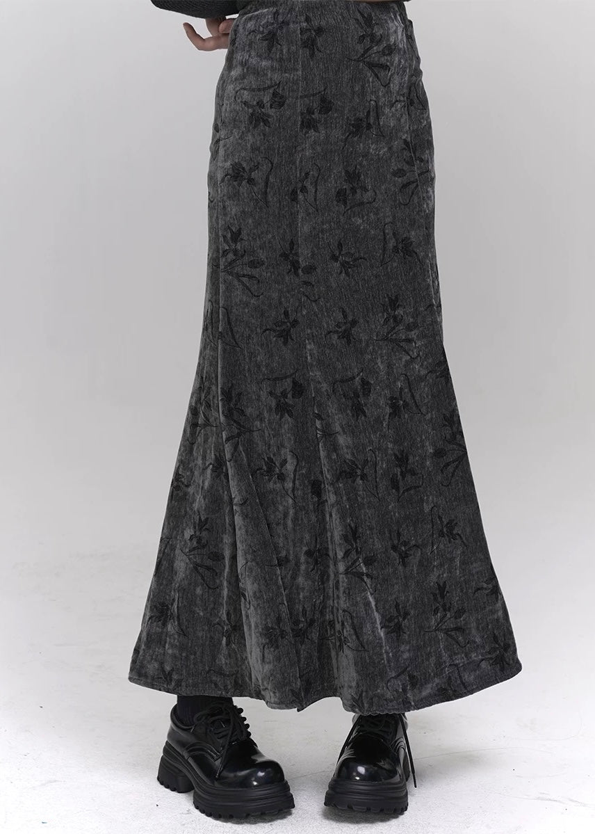 mermaid velvet long skirt / LG1158