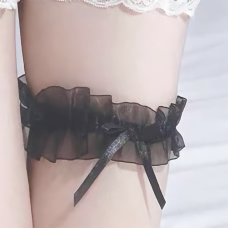 Lace Ribbon Gothic Garter / A1130