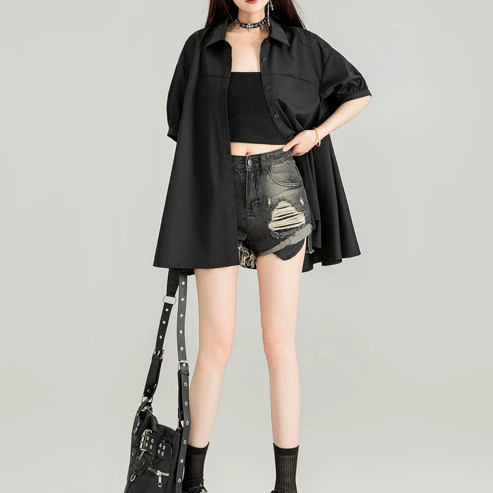 BUTTERFLY SHEER BACK SHIRT / LG1601