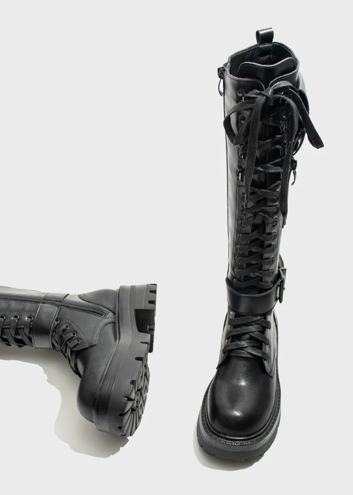 lace up combat boots / v1110