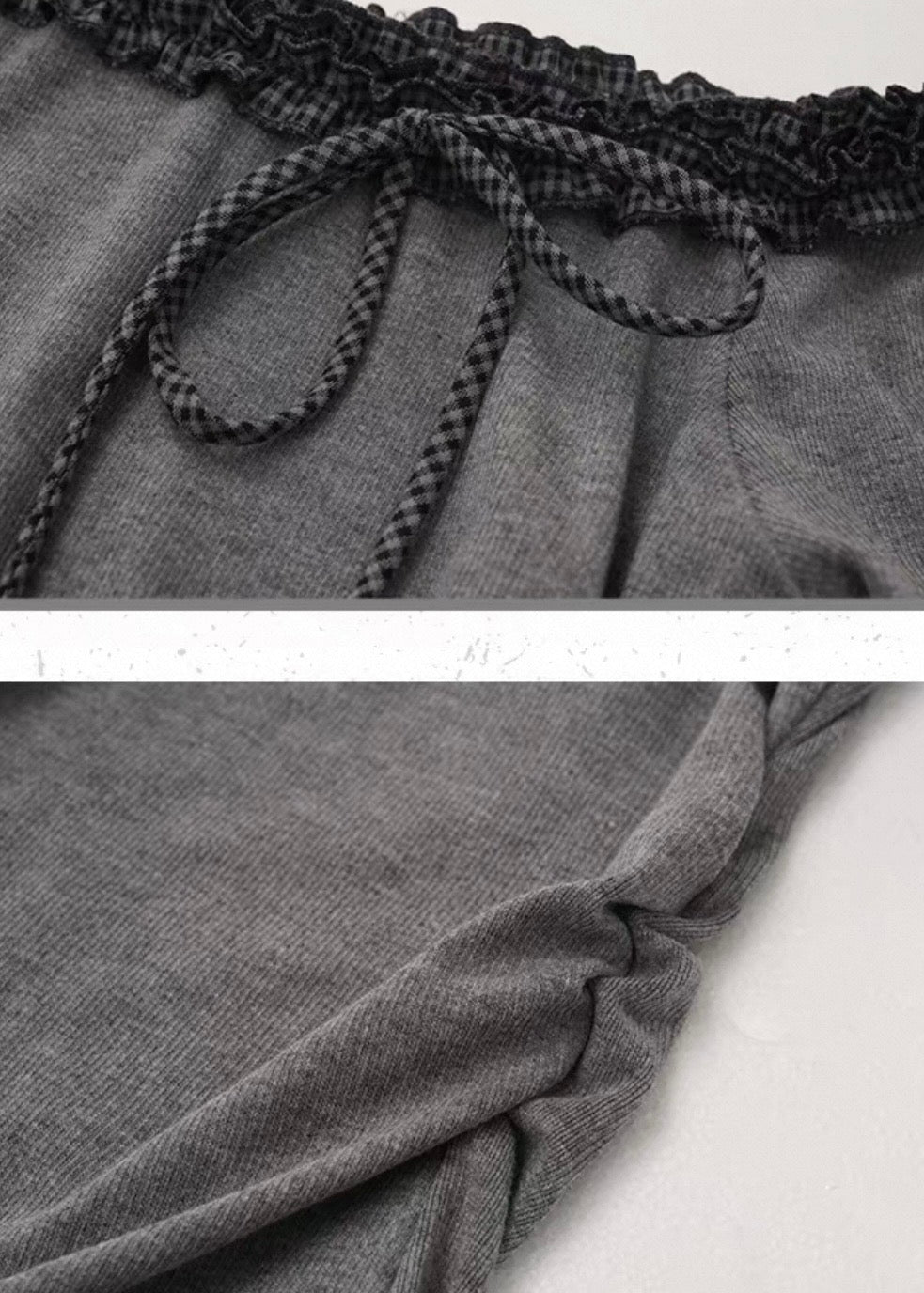 OFF SHOULDER LACE RIB TOP / LG1536