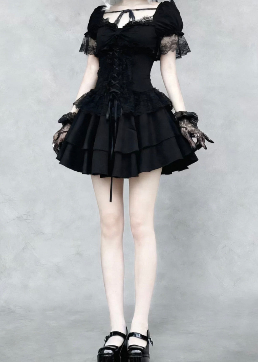 GOTHIC CORSET LACE MINI DRESS / LG1558