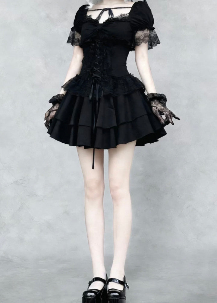 GOTHIC CORSET LACE MINI DRESS / LG1558