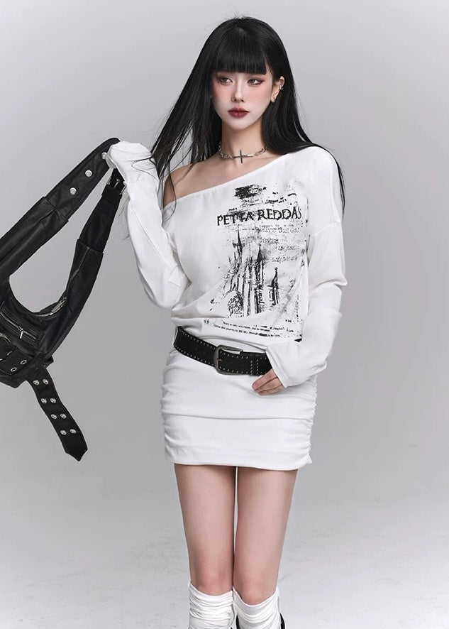 slim fit one shoulder dress / LG1215 