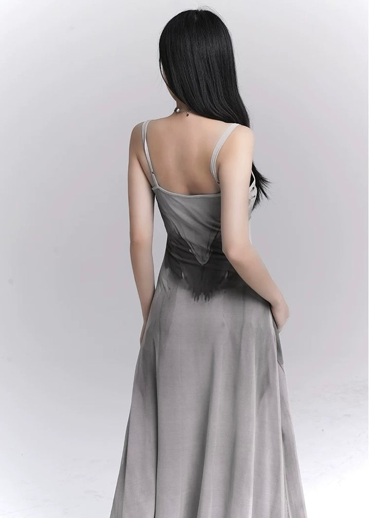 INK ART TULLE LONG DRESS / LG1591
