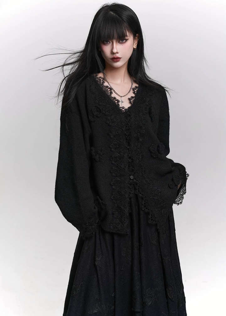 FLORAL LACE SOFT CARDIGAN/LG1456