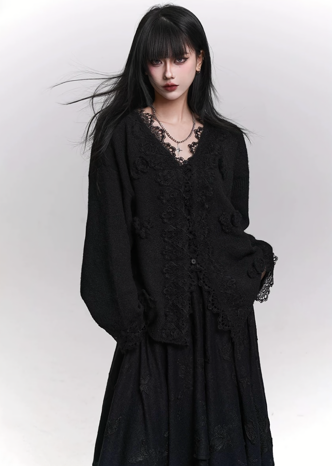 FLORAL LACE SOFT CARDIGAN / LG1456