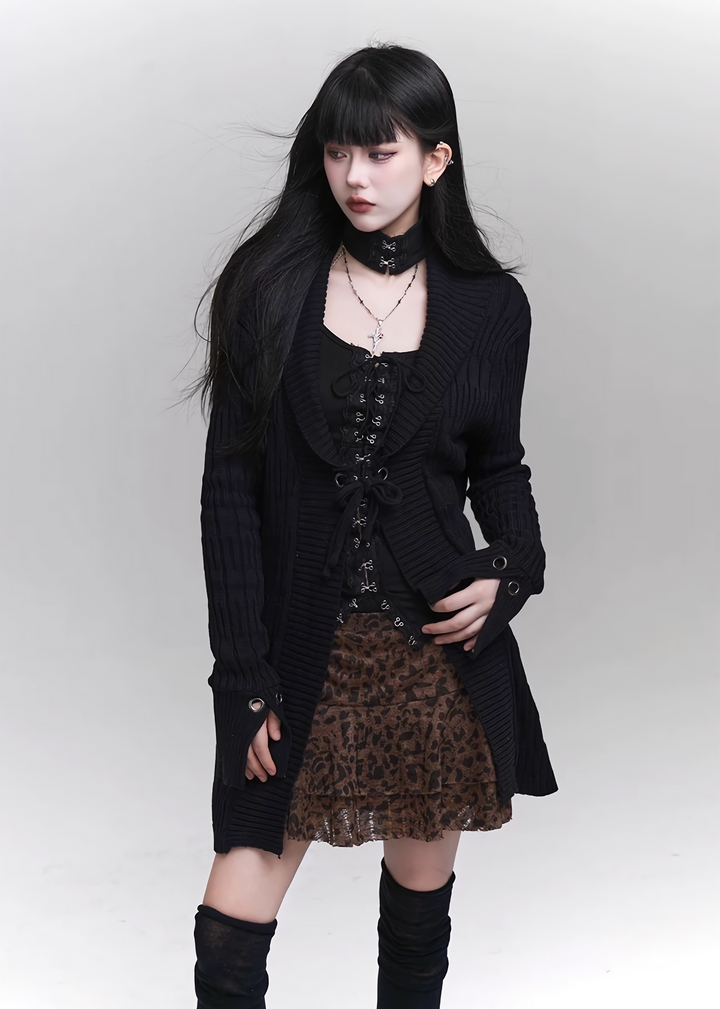 【당일 배송】black knit cardigan jacket / LG1159