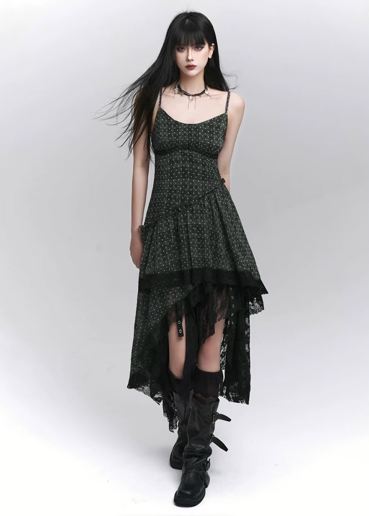 Midnight dot sheer dress / lg1324 