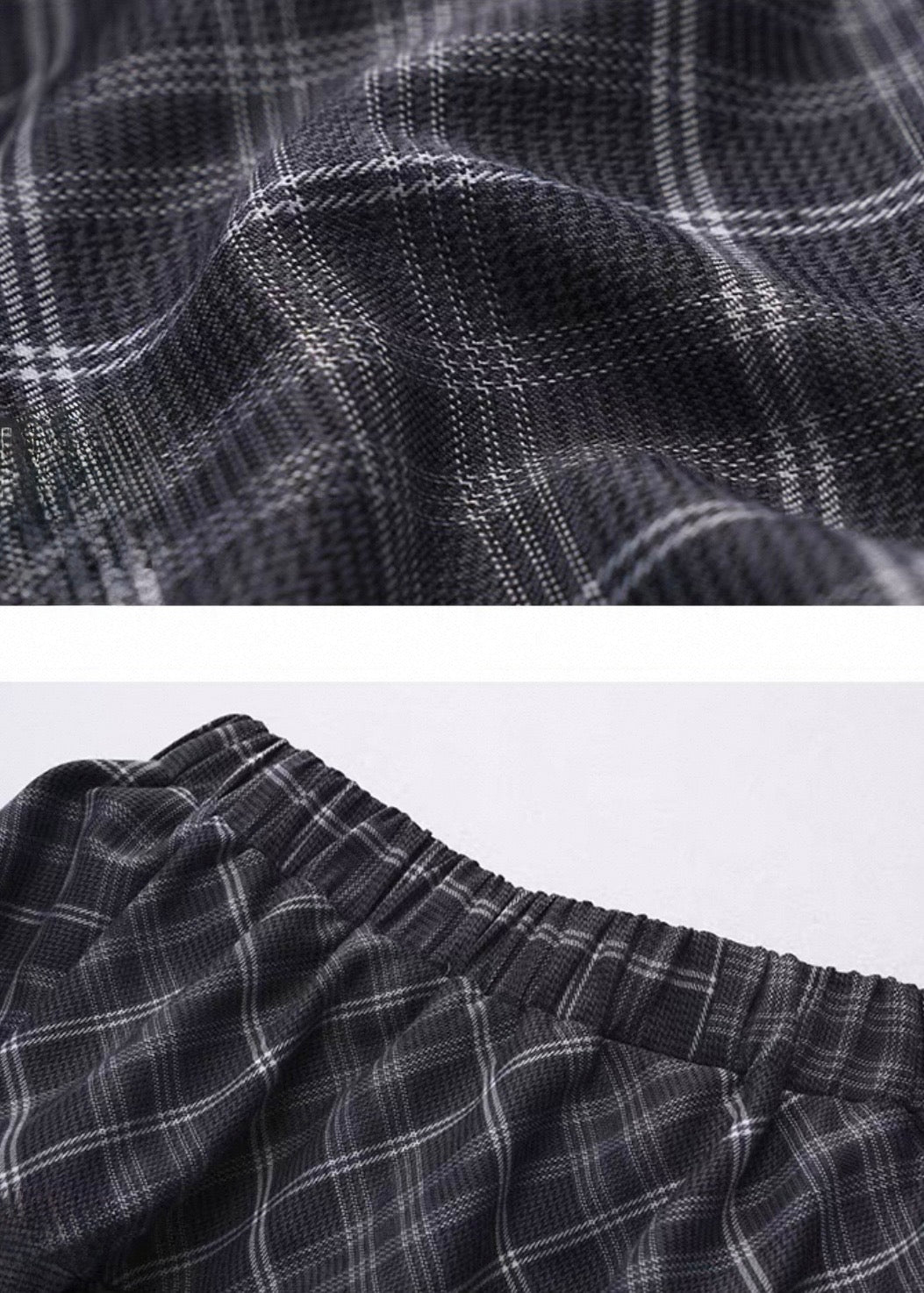ASYMMETRY CHECK DRAPE SKIRT / LG1447