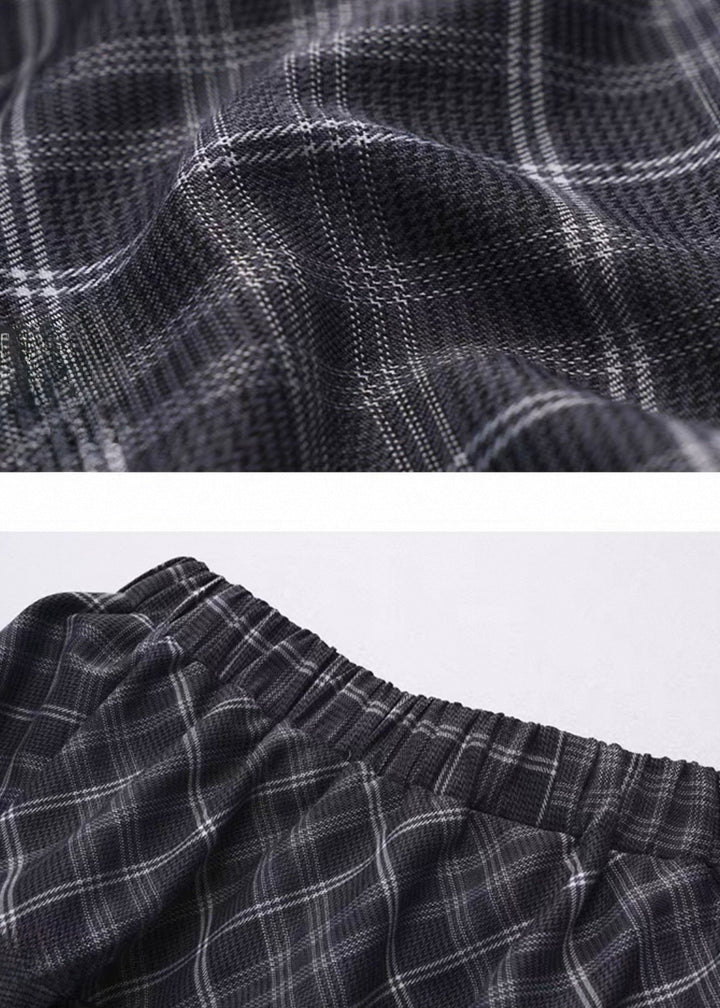 ASYMMETRY CHECK DRAPE SKIRT / LG1447