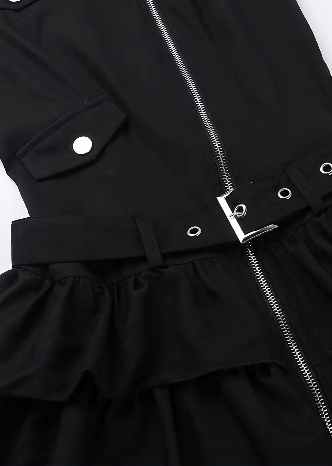 DARK ZIP TIERED MINI ONEPIECE / LG1675