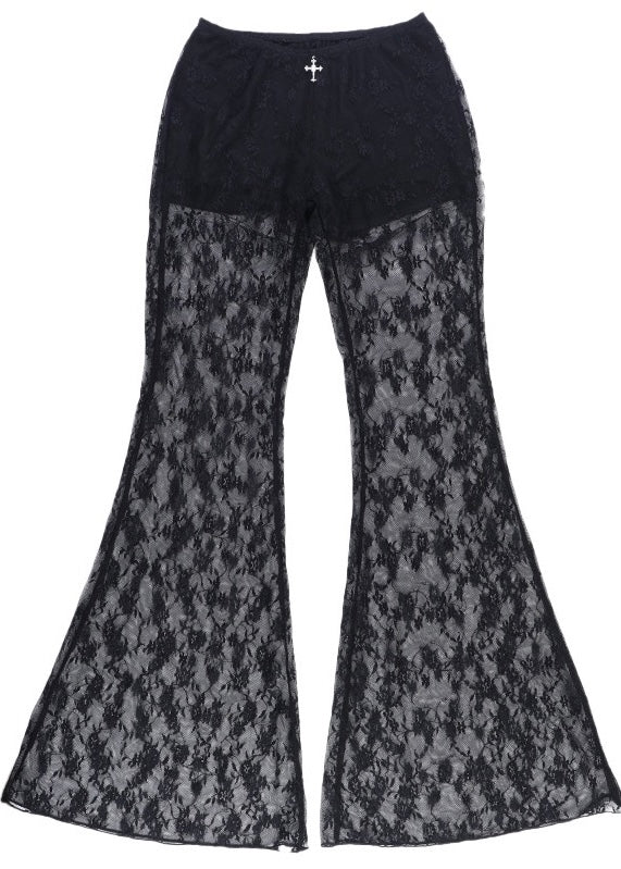 DARK Lace Layered Flare Pants / LG1679