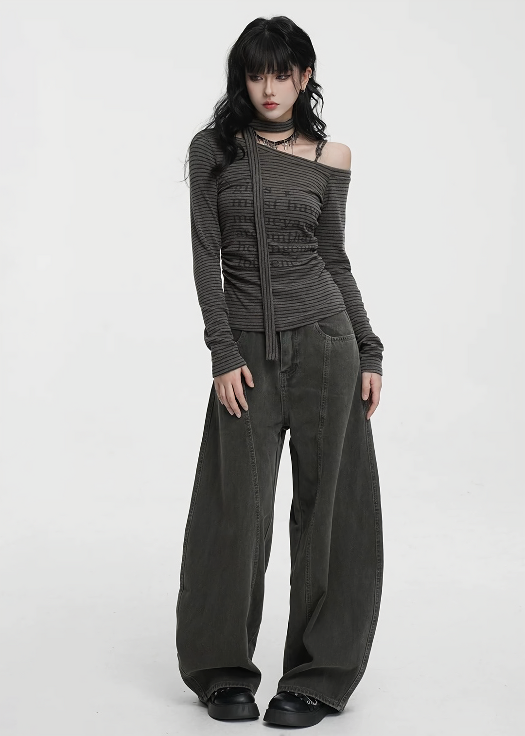 WIDE BARREL DENIM PANTS / LG1448