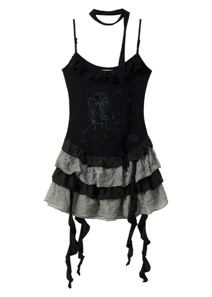 Layered frill gothic camisole dress / LG1291 