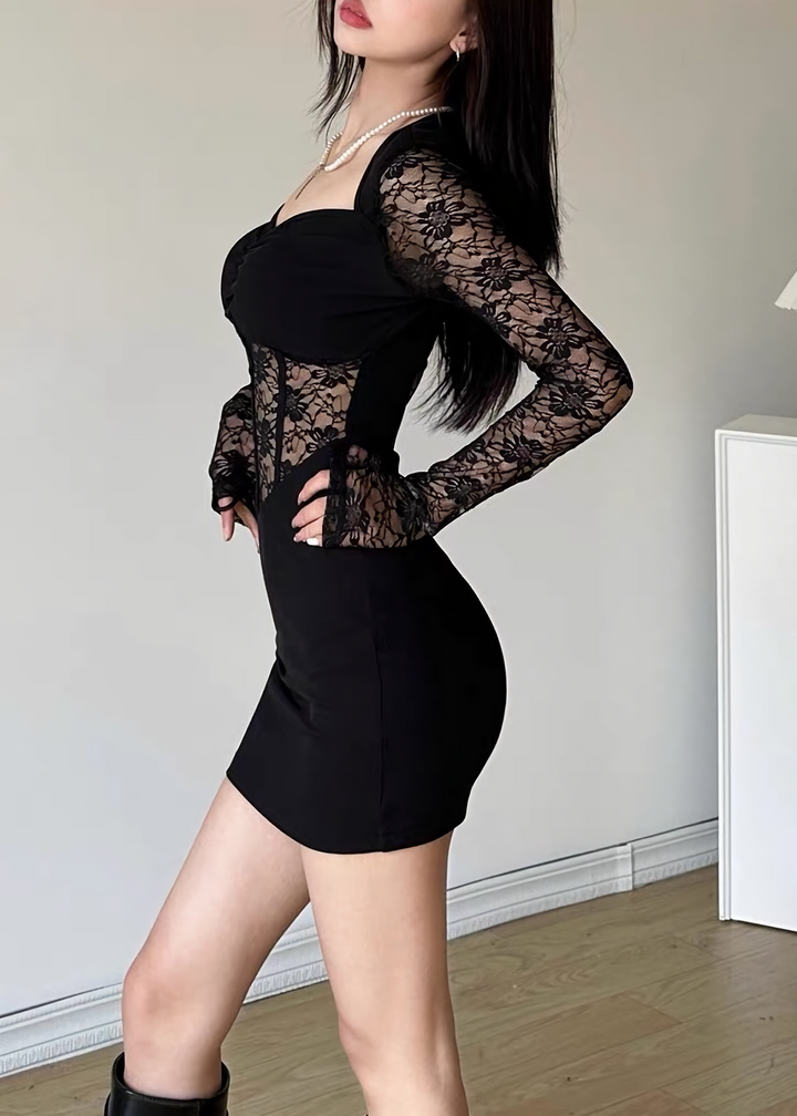 LACE CORSET MINI DRESS / LG1642