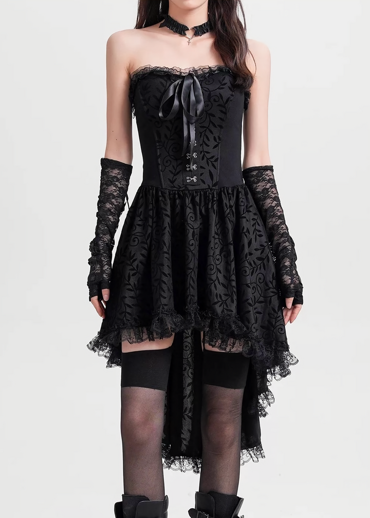 GOTHIC LACE ASYMMETRY DRESS / LG1604