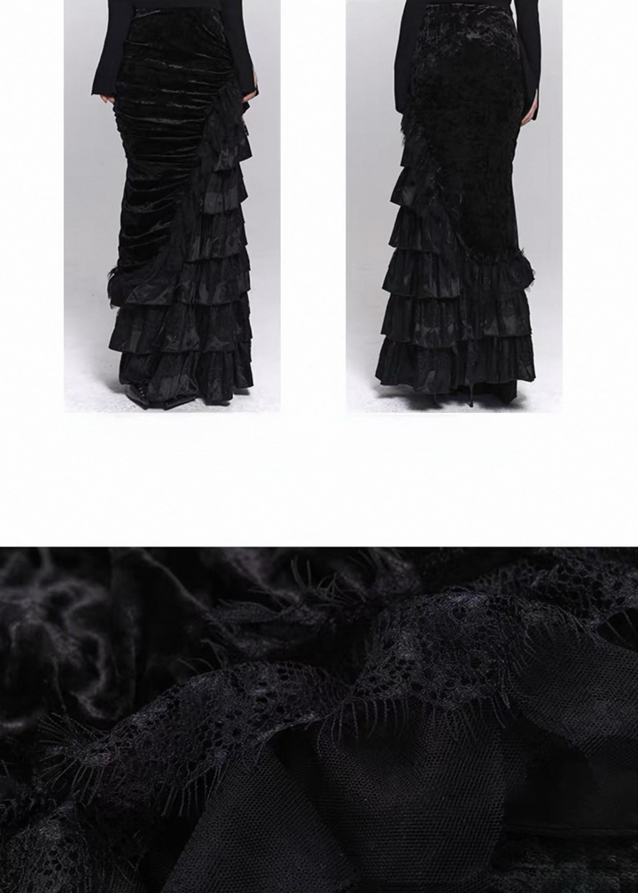 SHADOW DRAPE FISHTAIL SKIRT / LG1489