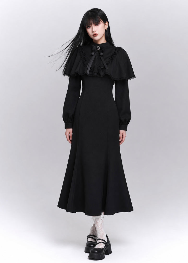 GOTHIC CAPE MERMAID DRESS / LG1603