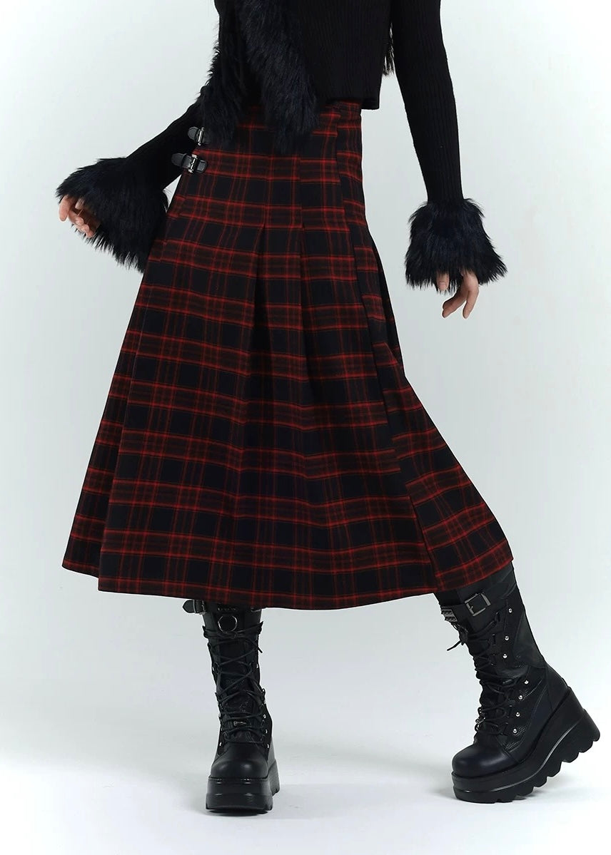 black red check skirt / LG1200